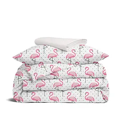 Дитяча постільна білизна в ліжечко FLAMINGO, рожевий (FlamingoDotsGrey_30RoseLight_140)