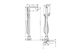 Змішувач для ванни Hansgrohe Tecturis E підлоговий matt black 73445670 - мініатюра 2