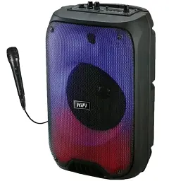 Портативна Bluetooth колонка RIAS RX-6168 6.5" RGB валіза з караоке 2400 mAh 10W Black