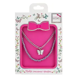 Набір Lukky Fashion Перлинне намисто та ланцюжок з підвіскою у вигляді метелика (T24693)