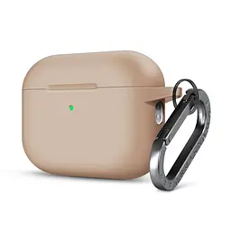 Силіконовий чохол для навушників Apple AirPods Pro 3, Hang Case, пудровий, ультратонкий захисний кейс товщиною 2 мм, захист від подряпин, пилу та ударів, компактний, з карабіном для кріплення, ArmorStandart (ARM88314)