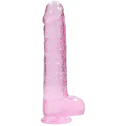 Фалоімітатор Realrock Crystal Clear 9" 22 см рожевий