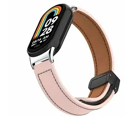 Ремінець для фітнес-браслета Xiaomi шкіряний браслет для Band 8 рожевий - мініатюра 3