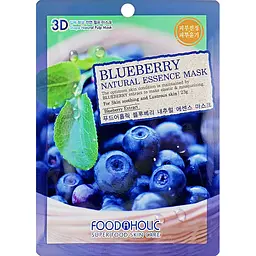 Тканинна 3D-маска для обличчя Food A Holic Natural Essence Mask Blueberry Чорниця, 23 г