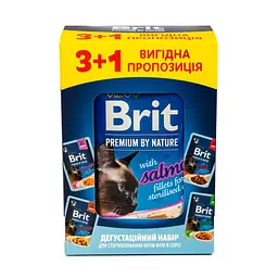 Набір Корм ​​влажний Brit Premium Delicate Fillets in Gravy для котів3+1 - мініатюра 3