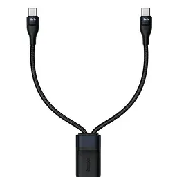 Кабель Baseus Flash 2 in 1 Cable Type-C to Type-C\Type-C 100W 5A 1.5m CA1T2-C01 Black - мініатюра 3
