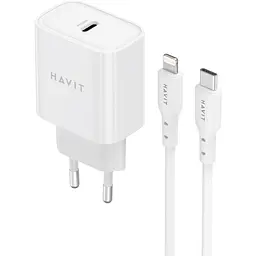 Зарядний пристрій HAVIT ST935 20W USB-C з кабелем USB-C - Lightning (HV-ST935-WH)