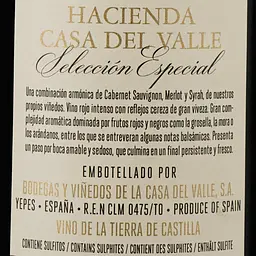 Вино Bodegas Olarra Seleccion Especial Hacienda Casa del Valle, червоне, сухе, 0,75 л - мініатюра 3