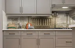 Вініловий кухонний фартух 3Д Античність наклейка для кухні Архітектура Бежевий 60х200 см Happy Pocket Z181668 - мініатюра 4