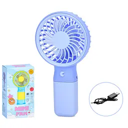 Портативний ручний вентилятор Bambi MK 5609Violet з підставкою, 15,5 см, USB - мініатюра 2