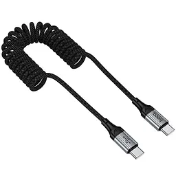 Дата кабель Hoco X121 Nuevo Type-C to Type-C 60W 1.5 м Black - мініатюра 3