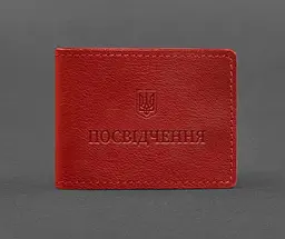 Універсальна шкіряна обкладинка для посвідчення червона