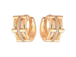 Сережки Xuping кільця Позолота 18K "Візерунок з кристалами" арт.307354