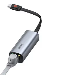 Мережевий адаптер USB Хаб Baseus Steel Cannon Series USB-A/Type-C Bidirectional Gigabit LAN Adapter CAHUB-AF0G Dark Grey - мініатюра 6