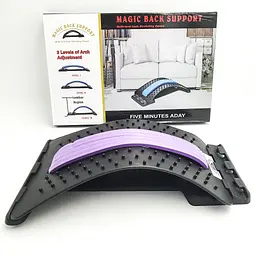 Тренажер 3-х рівневий масажер для спини та хребта місток акупунктурний Back Magic Support New чорний