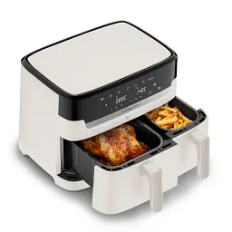 Подвійна фритюрниця з гарячим повітрям Tefal EY901AE0, 8,3 літра, 2700 Вт, Біла - мініатюра 2