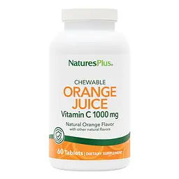 Вітаміни та мінерали Natures Plus Orange Juice Vitamin C 1000 mg, 60 жувальних таблеток
