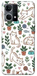 TPU чохол Demsky Cats pattern для Oppo Reno 7 4G