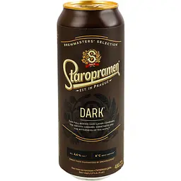 Пиво Staropramen Dark темне пастеризоване 4.4% 0.48л ж/б