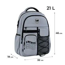 Рюкзак GoPack Education Teens 184 сірий (GO26-184L-2) - мініатюра 2