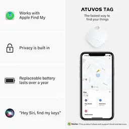 Atuvos Smart Bluetooth Air Tracker 1 Pack, Keys Finder працює з Apple Find My (тільки iOS), локатор предметів для ключів - мініатюра 7