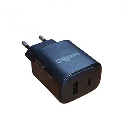 Зарядний пристрій IMS-C3007 20W, мережевий блок живлення, 2 порти USB і Type-C, чорний - мініатюра 2