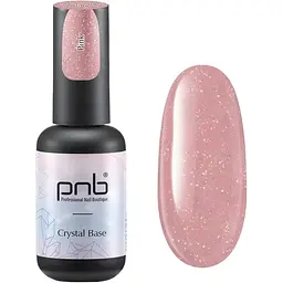 Блестящая база PNB UV/LED Crystal Base pink светоотражающая 8 мл