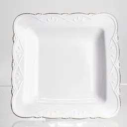 Фруктовница на ножке White Square 21,5*21,5 см фарфоровая квадратная Yiwu 120-YH-HG057 - миниатюра 4
