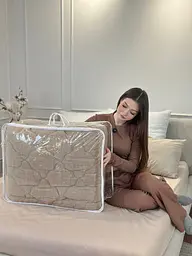 Ковдра євро відкрита двостороння з вовни Arda Camell wool 21438 195х215 см бежева - мініатюра 7