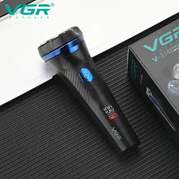 Електробритва чоловіча роторна VGR V-314 IPX6 LCD + дорожня сумочка (Чорний) - мініатюра 5