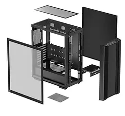 Корпус Deepcool CC560 Limited V2, Black, без БЖ, Mid Tower, ATX / Micro ATX / Mini ITX, 1xUSB 3.0 / 1xUSB 2.0, макс. CPU - 165 мм / GPU - 370 мм, бічна панель із загартованого скла (R-CC560-BKNAA0-G-2) - мініатюра 3