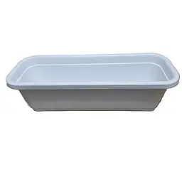 Вазон балконний 80 см, Ламела, білий (000028516)