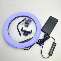 Кільцева LED лампа 33 см RGBW 8 кольорів зі штативом 210 см кільцеве світло підсвічування для фотографів - мініатюра 19