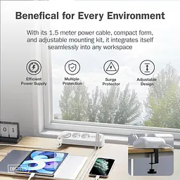 Digitus Блок розеток DIGITUS Office, 3xSchuko, 2xUSB-A, 1xUSB-C, 16A, 1.5м, вилка Schuko, білий - мініатюра 3