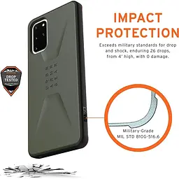 Оригінальний протиударний чохол UAG Civilian Samsung Galaxy S20 Plus (6.7") Olive Drab (21198D117272) - мініатюра 4