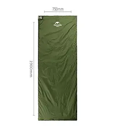 Спальник Naturehike LW180 (NH21MSD04) +15°C - лівий - 190см - темно-зелений - мініатюра 2