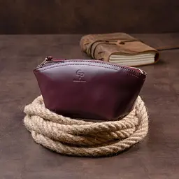 Жіноча косметичка зі шкіри Amelin Grande Pelle 11300 сливова - мініатюра 7