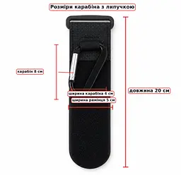 Великі карабіни з ремінцями на липучці для сумок і рюкзаків, набір 2 шт, кріплення на ручку коляски - мініатюра 2