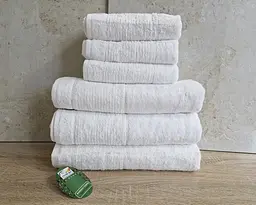 Набір турецьких махрових рушників Cestepe 50х90 3 штуки + 70х140 3 штуки Bamboo Sarev White