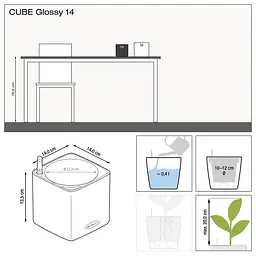 Вазон Lechuza Cube Glossy, 0.4 л, білий (13510) - мініатюра 3