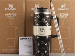 Термокухоль Stanley Quencher H2.0 Tumbler з неіржавкої сталі 1,18 л Black Monogram KT6007829