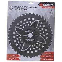 Диск для тримера та мотокоси Granite 255 мм x 40 Т Alligator