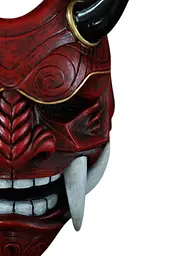 Маска Японська хання Демон Праджня Червона Japanese Hanya Demon Prajna red CH M JH DP 03 - мініатюра 3