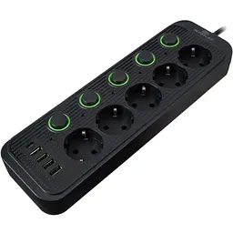 Мережевий фільтр живлення XoKo XK-SP-5-2-1-BK - мініатюра 4