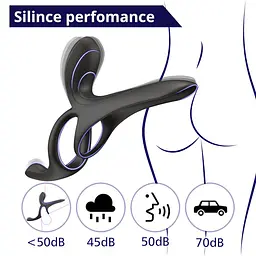 Вібраційне кільце - Erospace Men’s Play Vibrating Cock Ring With Clitoral & Taint Stimulation B11 - мініатюра 10