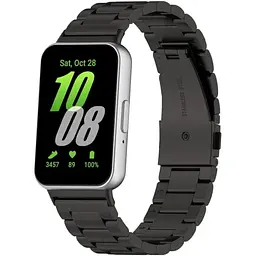 Ремінець DK для Samsung Galaxy Fit3 (R390) Metal Band Fitlink (black) - мініатюра 3