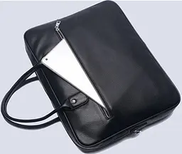 Шкіряна чоловіча сумка-портфель для ноутбука Tiding Bag M364A чорна - мініатюра 6