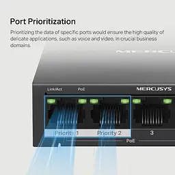 5-портовий настільний гігабітний комутатор з 4 портами РоЕ, MS105GP MERCUSYS - мініатюра 6