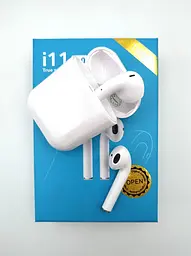 Бездротові навушники Bluetooth HBQ i11 TWS Sensor Stereo з кейсом White (HDKKJJF176E) - мініатюра 4