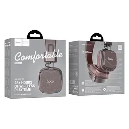Навушники Hoco W56 Earl BT headphones, BT5.4, AUX, TF, Type-C, 250mAh, 28h, brown - мініатюра 4